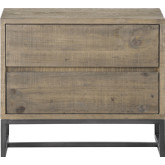 Elena Nightstand in Lacquered Solid Pine on Metal