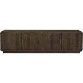 Monterey 79" TV Stand Media Cabinet in Aged Brown Pine