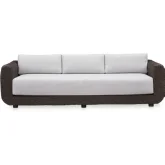 Soma Outdoor Sofa in Dark Brown PE Wicker & Heathered Fabric
