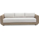 Soma Outdoor Sofa in Natural Finish PE Wicker & Heathered Fabric