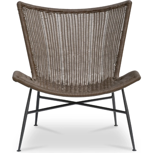 Paige Outdoor Accent Chair in Brown PE Wicker & Metal