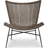 Paige Outdoor Accent Chair in Brown PE Wicker & Metal