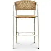 Zola Outdoor Bar Stool in Natural Poly Wicker & Metal