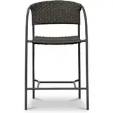 Zola Outdoor Counter Chair in Dark Brown Poly Wicker & Metal