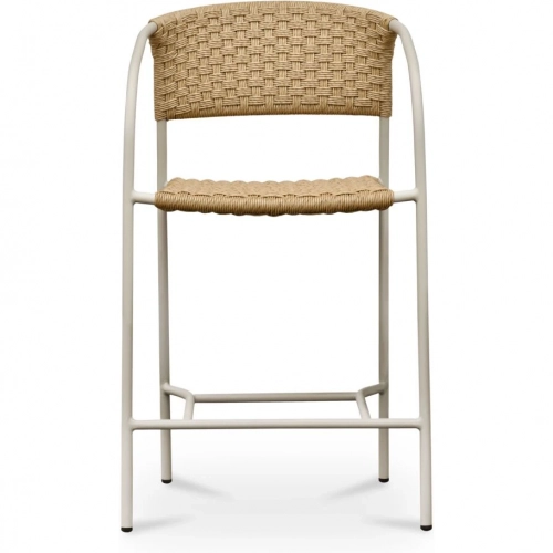 Zola Outdoor Counter Chair in Natural Poly Wicker & Metal