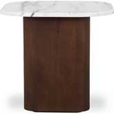 Dash Accent Side Table in White Italian Calacatta Marble