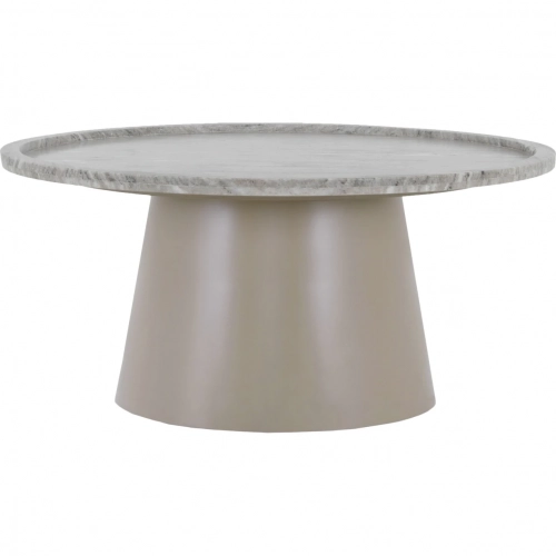 Kimberley Coffee Table in Antique White Marble & Camel Brown Metal