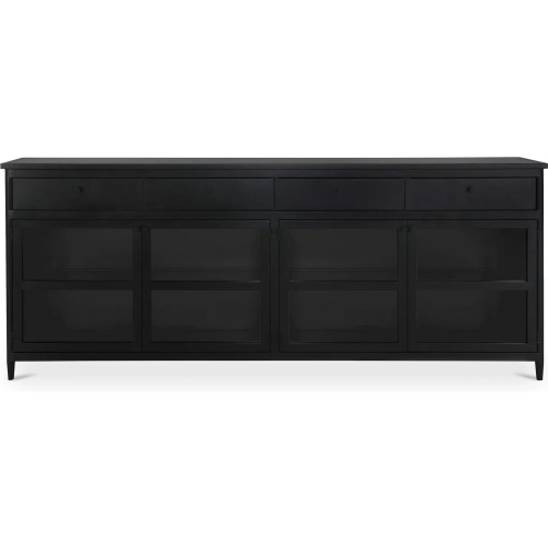 Henry Sideboard in Black Metal & Tempered Glass