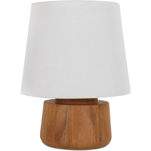 Bibi Table Lamp in Brown Mango Wood & Fabric