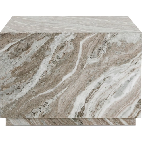 Lou Outdoor Coffee Table in Light Brown Marble
