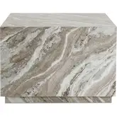 Lou Outdoor Coffee Table in Light Brown Marble