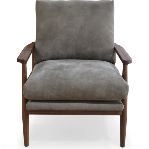 Arturo Accent Chair in Brown Top Grain Leather & Wood