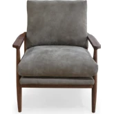 Arturo Accent Chair in Brown Top Grain Leather & Wood