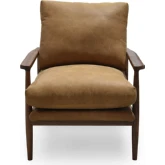 Arturo Accent Chair in Tan Top Grain Leather & Wood