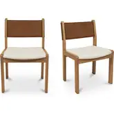 Carol Dining Chair in Tan Top Grain Leather & Natural Oak (Set of 2)