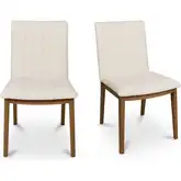 Demi Dining Chair in Oak Wood & Cream Fabric (Set of 2)