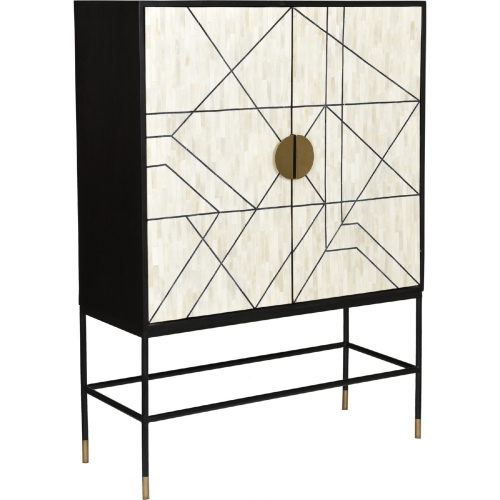 Shaws Cabinet in Black Mango Wood & Bone