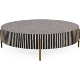 Chameau Coffee Table in Black, White & Brass