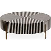 Chameau 36" Coffee Table in Black, Camel & Brass
