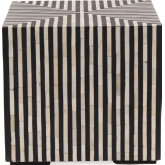 Terning Side Table in Black & White Resin