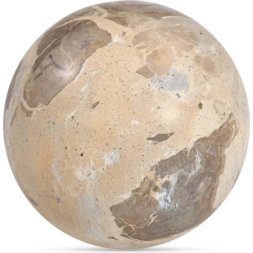 Odessa Sphere Sculpture in Tendu Beige Marble
