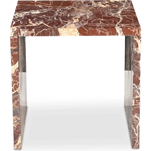 Rosa Side Table in Rosso Levanto Red Marble