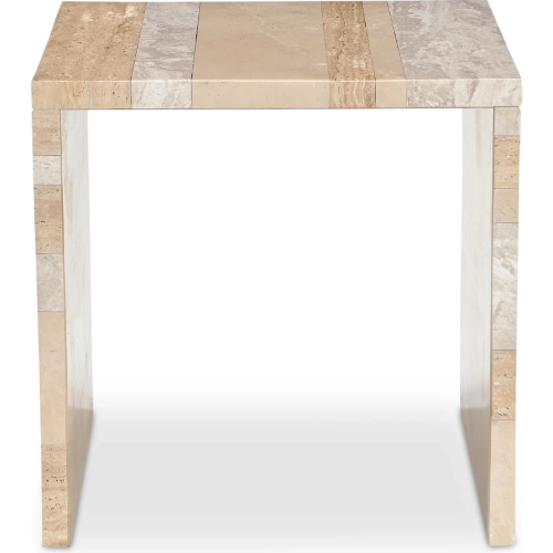 Rosa Side Table in Mixed Multicolor Marble