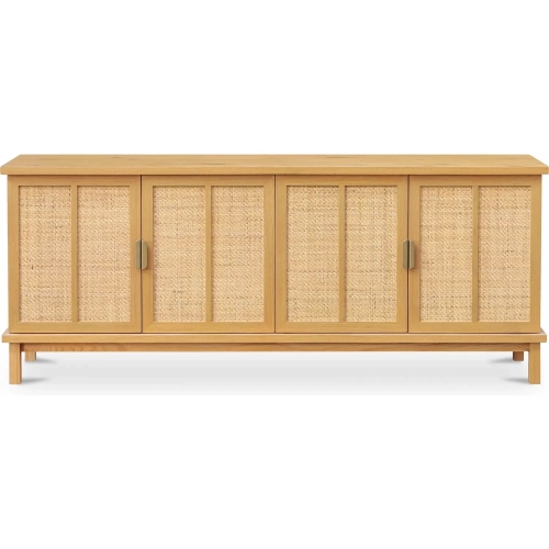 Seymour Sideboard in Natural Wood & Rattan