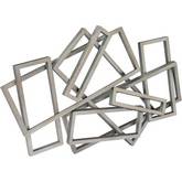 Metal Rectangles Wall Decor in Textured Silver