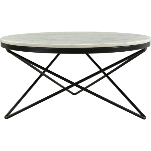 Haley Coffee Table in Marble & Black Iron