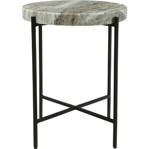 Cirque Accent Table in Sand Marble on Iron Base
