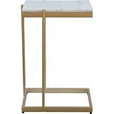 Sulu C Table in White Marble & Gold Iron