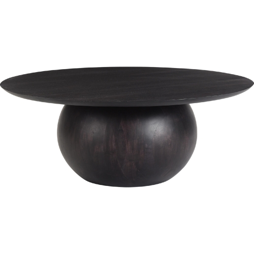 Bradbury 35" Round Coffee Table in Black Acacia Wood