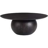 Bradbury 35" Round Coffee Table in Black Acacia Wood