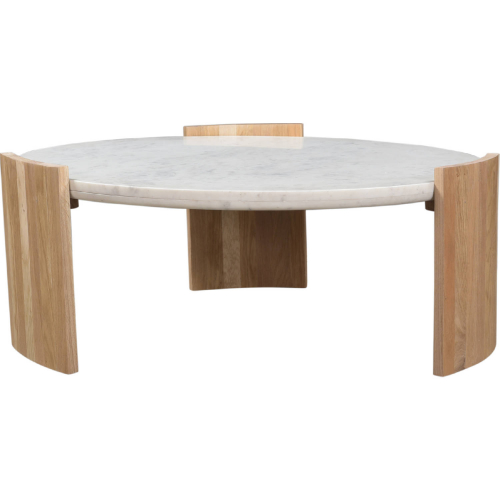 Dala Coffee Table in Banswara White Marble & Oak