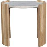 Dala Side Table in Banswara White Marble & Oak