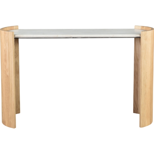 Dala Console Table in Banswara White Marble & Oak