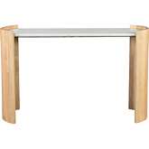Dala Console Table in Banswara White Marble & Oak