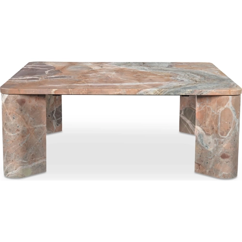 Segment Coffee Table in Orange Levante Marble Multicolor Marble