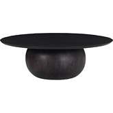 Bradbury 42" Round Coffee Table in Black Acacia Wood