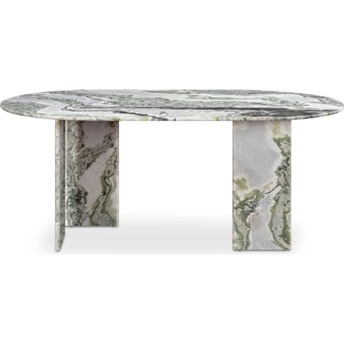 Celia 72" Oval Dining Table in Green Onyx Marble