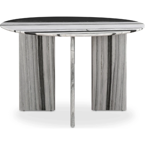 Celia 48" Round Dining Table in Panda White Multicolor Marble