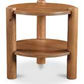 Olsen Accent Side Table in Vintage Brown Finish Mango Wood