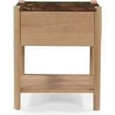 Elio 1 Drawer Nightstand in Dark Emperador Brown Marble