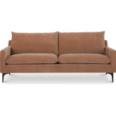 Paris Sofa in Heritage Pink Fabric & Black Steel