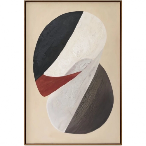 Dome Framed Abstract Canvas Painting in Multicolor