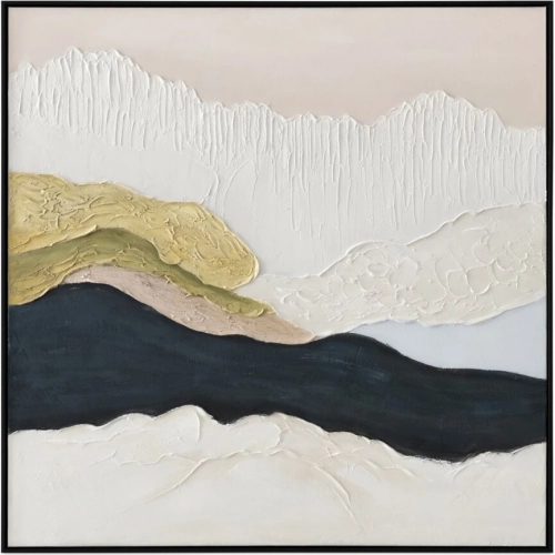 Elevate Framed Abstract Landscape Canvas Painting in Multicolor