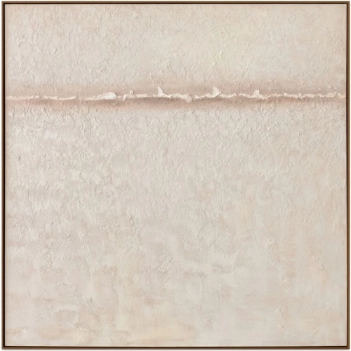 Prelude Framed Abstract Canvas Painting in Neutral Multicolor