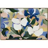 Essence Framed Abstract Floral Canvas Painting in Multicolor