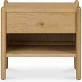 Billy 1 Drawer Nightstand in Natural Finish Oak Veneer
